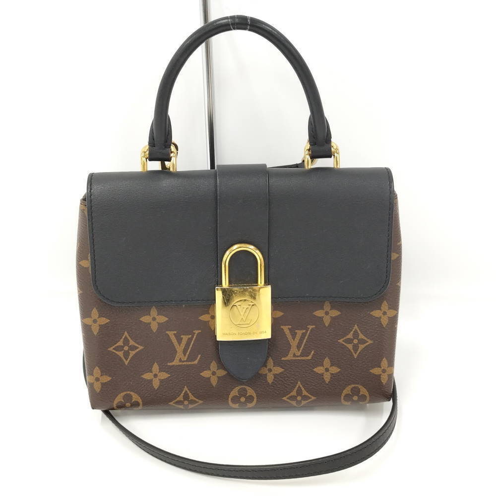 Louis Vuitton Locky handbag prominent goldtone padlock flap Brown